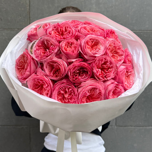 20 roses pivoines roses
