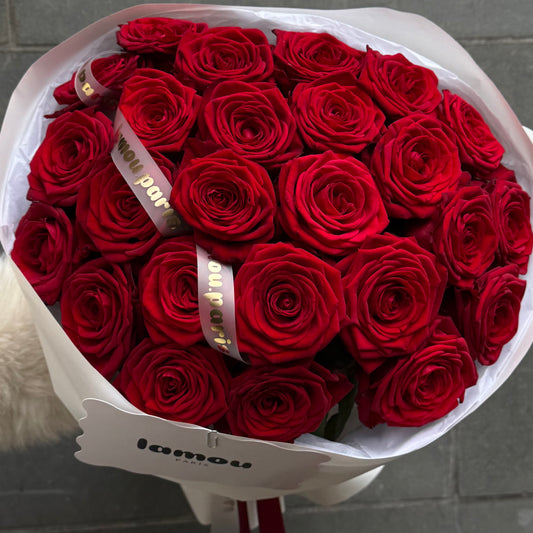 25 roses rouges