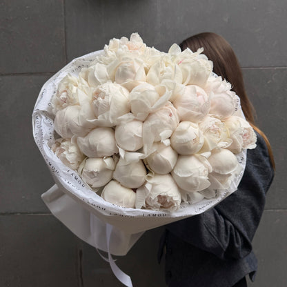 25 pivoines blanches