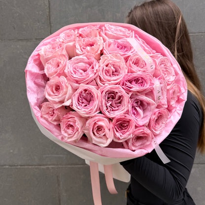 25 Pink Peony Roses