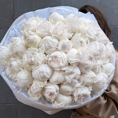 35 pivoines blanches