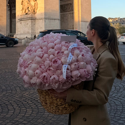 151 Pink Peonies Basket XXL