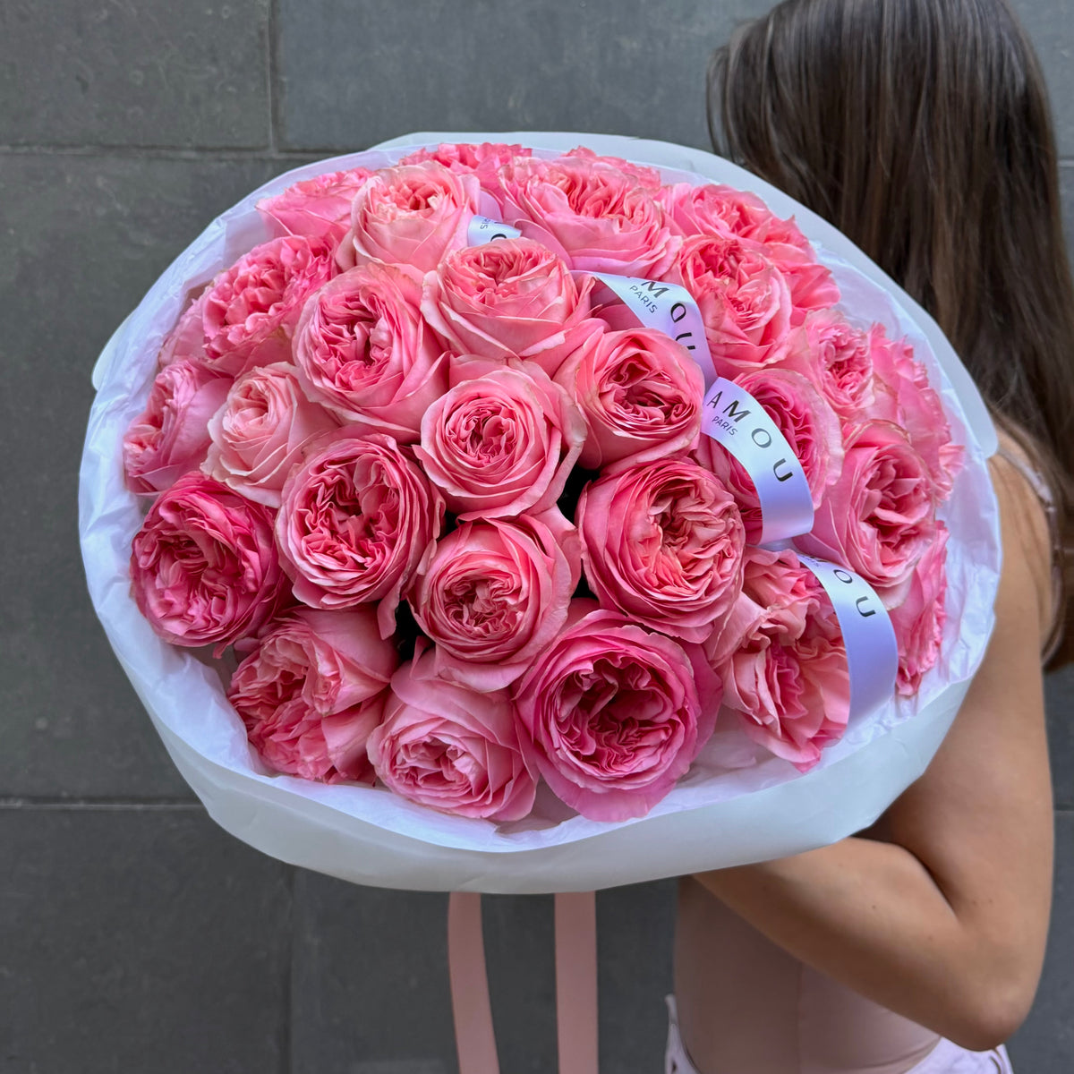 30 Pink Peony Roses