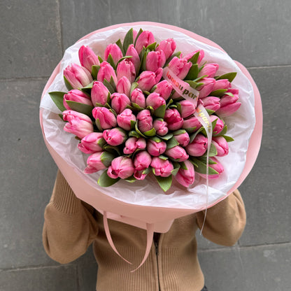50 tulipes roses