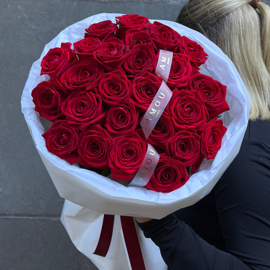 25 roses rouges