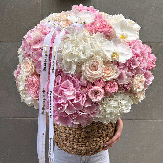 Pink x White in a Panier L