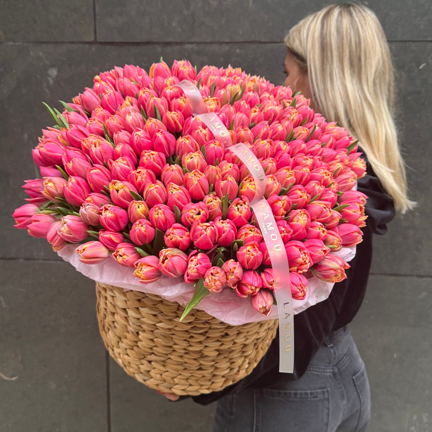 201 Columbus Tulips Basket