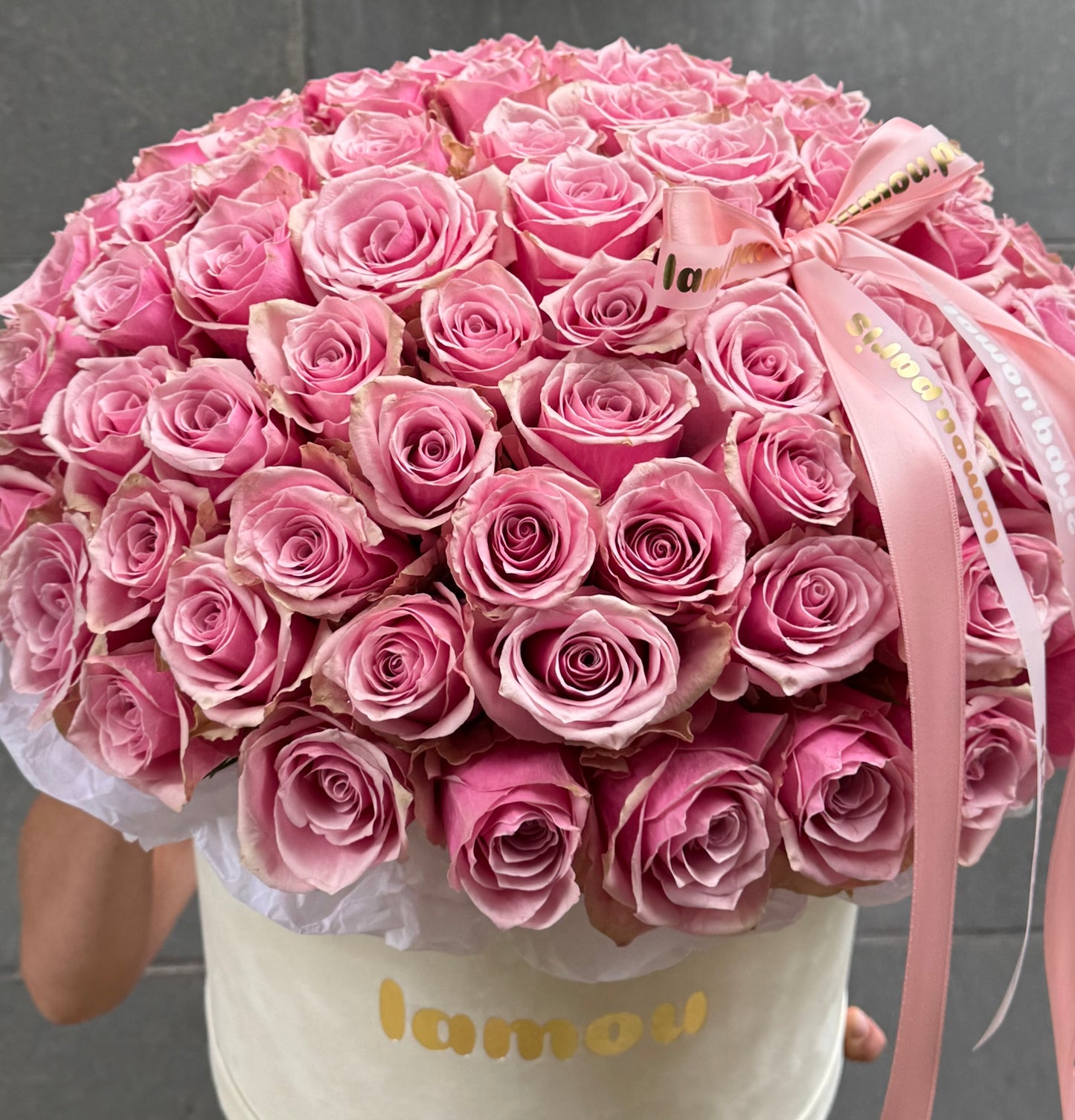 101 Pink Roses in a Box L