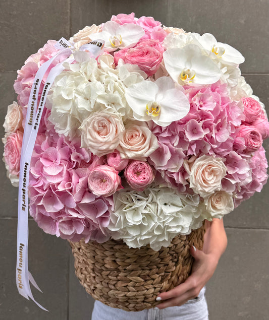 Pink x White in a Panier L