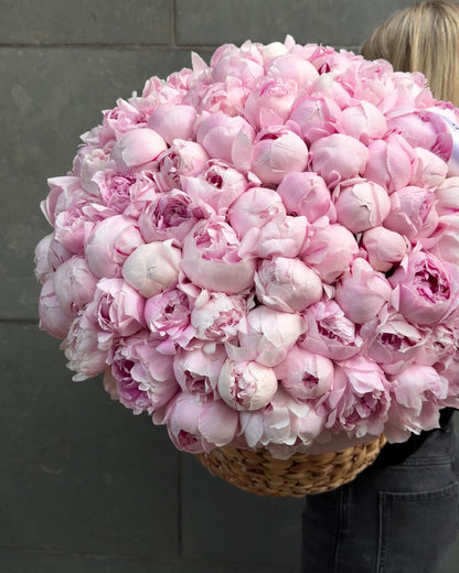 151 Pink Peonies Basket XXL